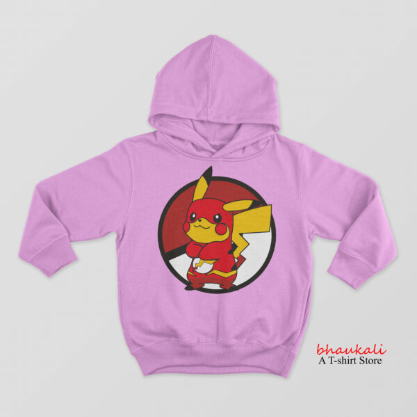 Baby Pink Pikachu Woolen Hoodie for Kids