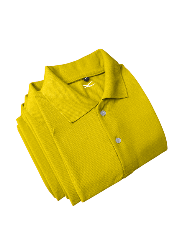 Yellow polo neck corporate t-shirt